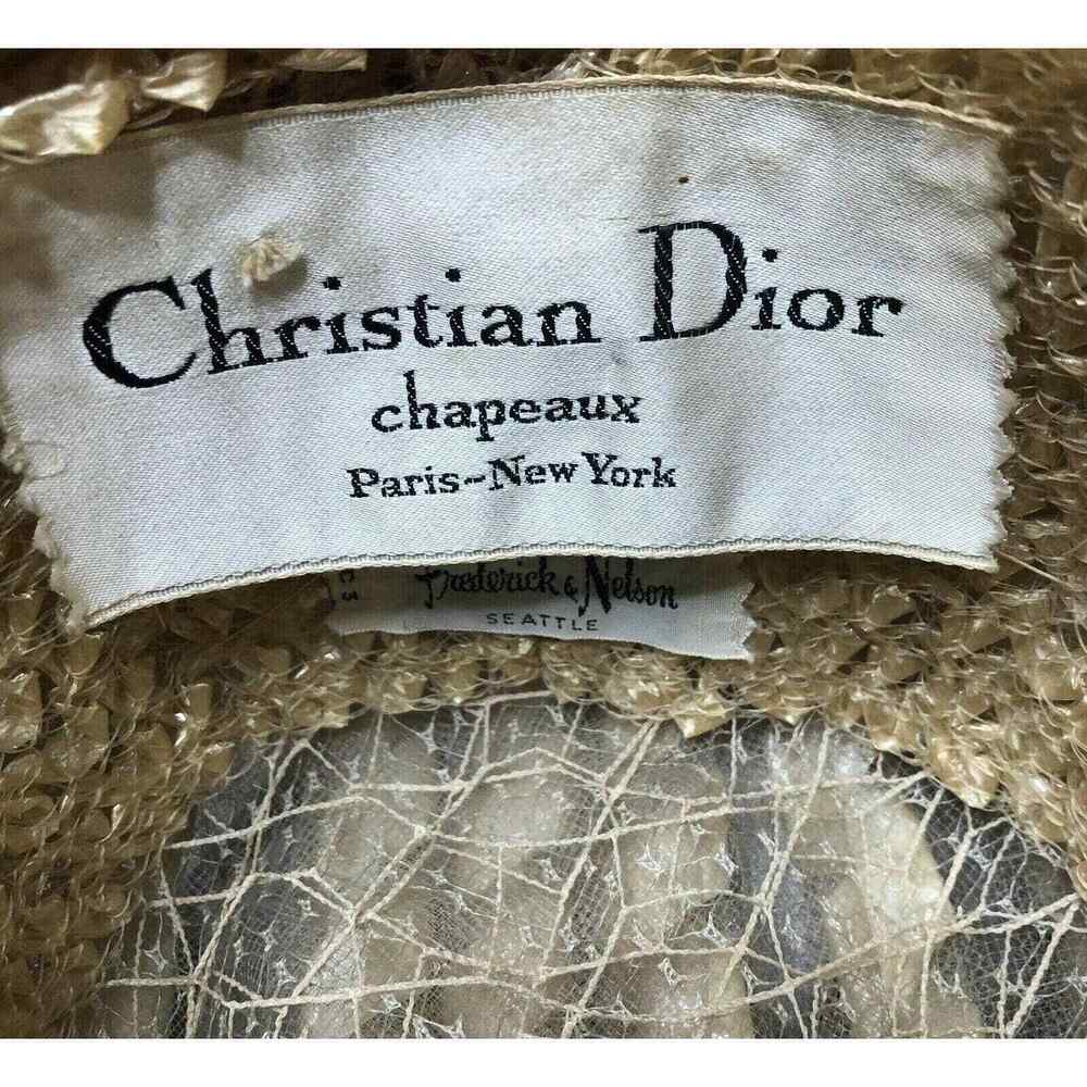 CHRISTIAN DIOR 1960s? Chapeaux Woven Textured Net Bubble Hat Vintage - Picture 9 of 10